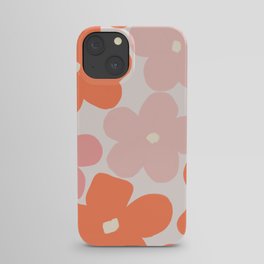 Groovy Daisy Flowers in Pastel Pink and Orange Hues iPhone Case