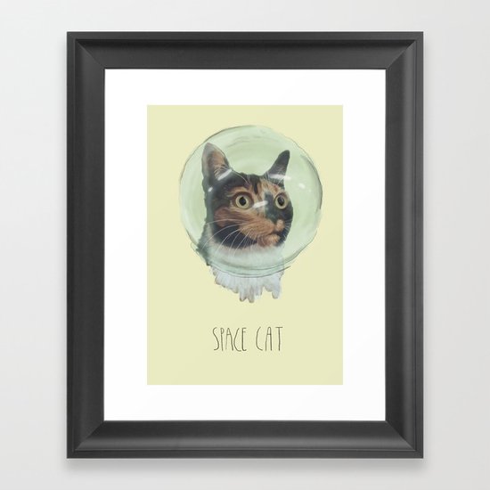 Space Cat Framed Art Print