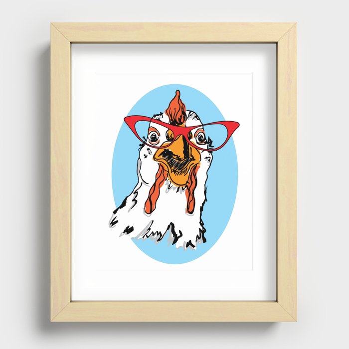 Funny Chickens Recessed Framed Print