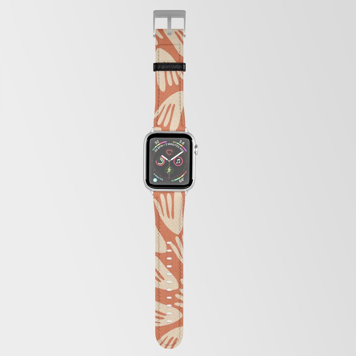Papier Découpé Abstract Cutout Pattern in Mid Mod Burnt Orange and Beige Apple Watch Band
