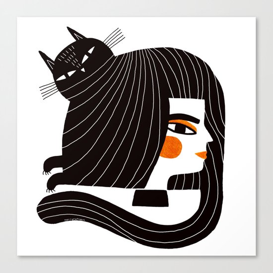 CAT HAIR Canvas Print