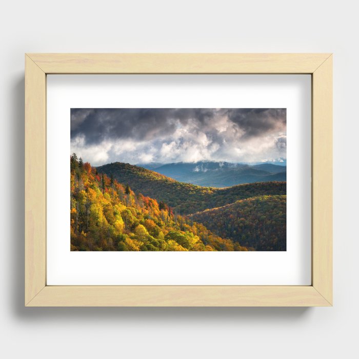 Blue Ridge Parkway North Carolina Mountains Autumn Landscape Photography Asheville NC Recessed Framed Print