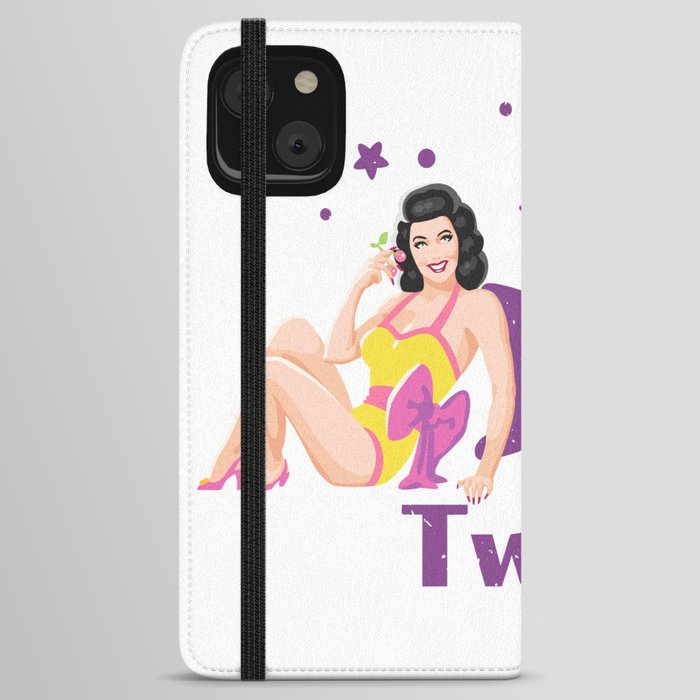 Twins zodiac sign pinup girl | Vintage iPhone Wallet Case