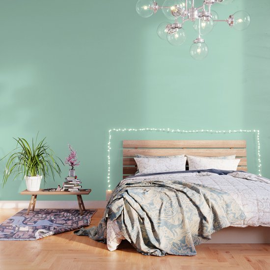 Mint Green Pastel Solid Color Block Wallpaper by ...