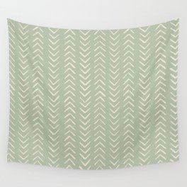 Sage Green Arrow Mudcloth  Wall Tapestry