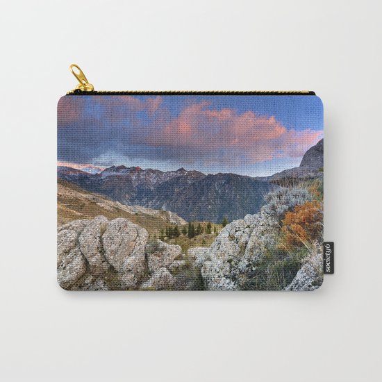 "Mountain Light". Sunset at the Alayos. Carry-All Pouch