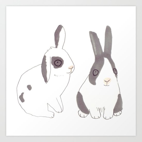 Rabbits and bunnies Art Print