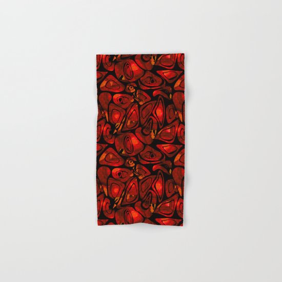 Abstract red black pattern stone texture Hand & Bath Towel