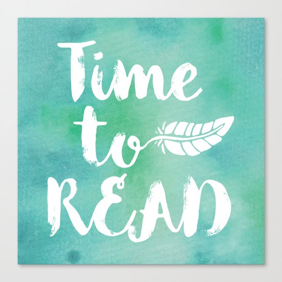 Time to Read - Green Canvas Print
