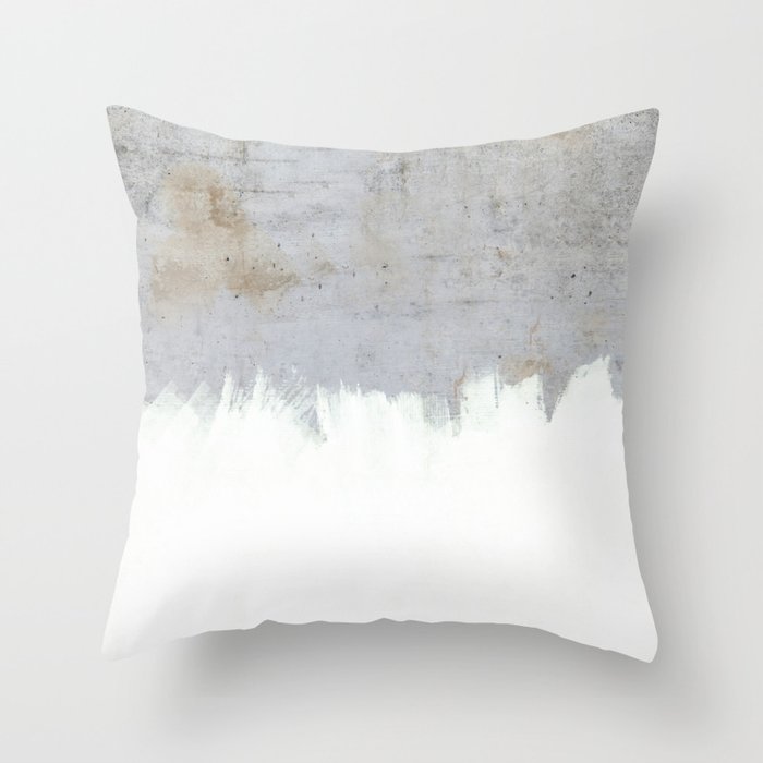 Painting on Raw Concrete Throw Pillow