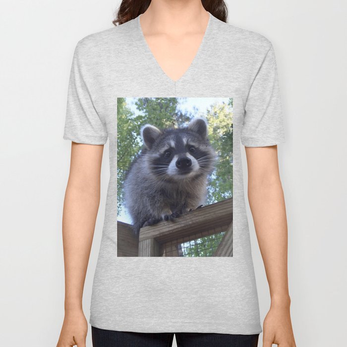 Chanell the Raccoon V Neck T Shirt