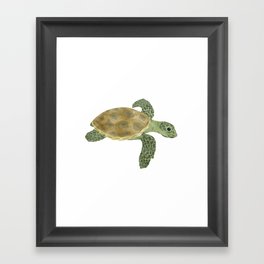 sea ​​turtle cartoon in digital painting Framed Art Print