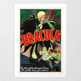 Creature double feature Dracula theatrical horror movie lobby vintage poster advertisement Art Print