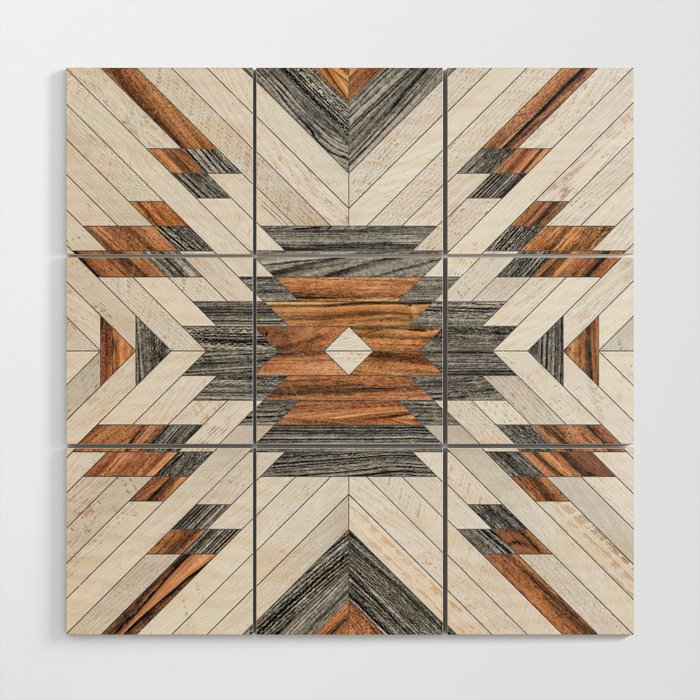 Urban Tribal Pattern No.8 - Aztec - Wood Wood Wall Art by Zoltan Ratko
