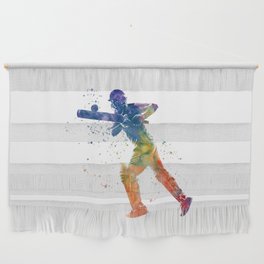 Cricket player in watercolor Wall Hanging