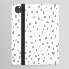 Speckle Polka Dot Dalmatian Pattern (gray/white) iPad Folio Case
