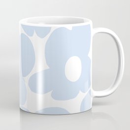 Large Baby Blue Retro Flowers White Background #decor #society6 #buyart Mug