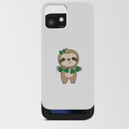 Sloth With Shamrocks Cute Animals For Luck iPhone Card Case