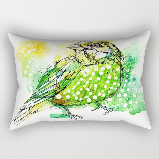 Australian Green Catbird Rectangular Pillow