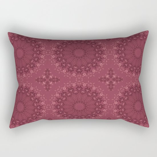 Beautiful round ornament red - brown . Rectangular Pillow