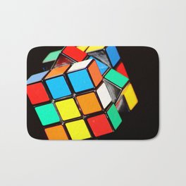 Rubik's cube Bath Mat | Fun, Brain, Cube, Funny, Color, White, Riddle, Hobby, Pastime, Amusement 