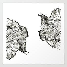 Abstract Linework - Twin Flowers Art Print