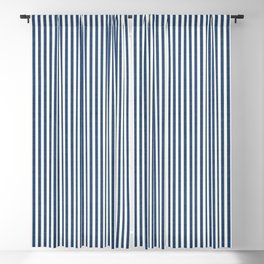 Pinstripe in Navy Blue Blackout Curtain