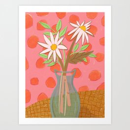Daisies for You in Pink Art Print