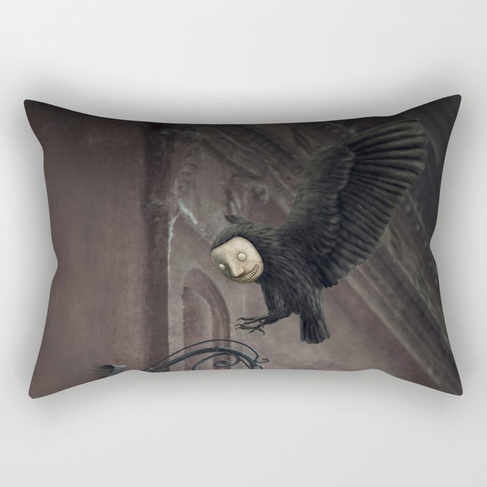 Masked crow Rectangular Pillow