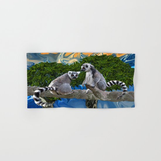 Playful Lemur-ick Hand & Bath Towel