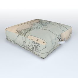 Map of East Hampton 1873 Outdoor Floor Cushion