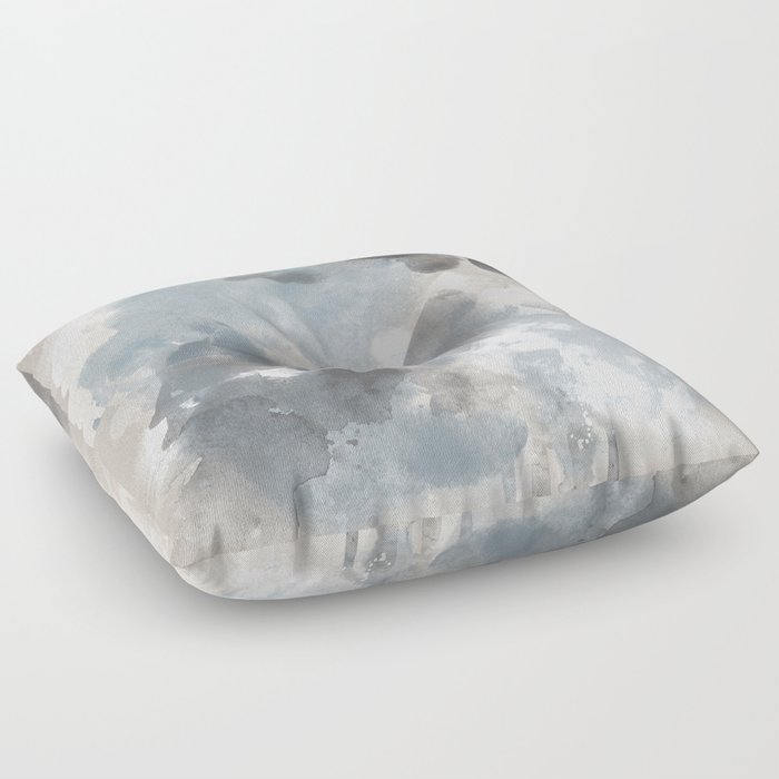 Abstract watercolor 4 blue grey Floor Pillow