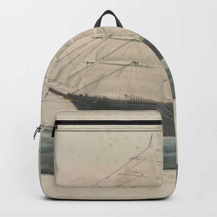 Clipper ship Great Republic, Vintage Print Backpack