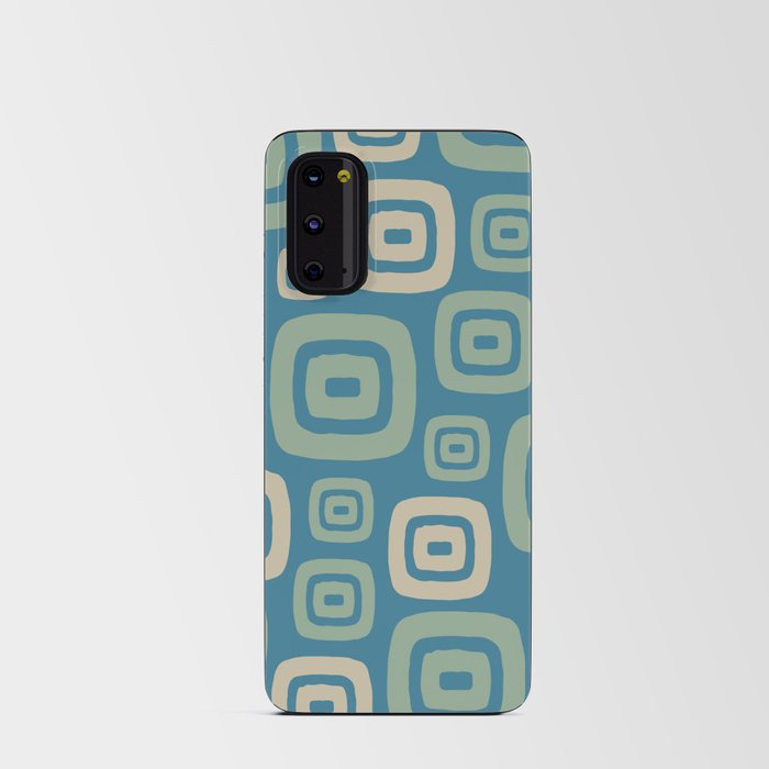 Retro Mid Century Modern Abstract Pattern 431 Blue Green and Beige Android Card Case