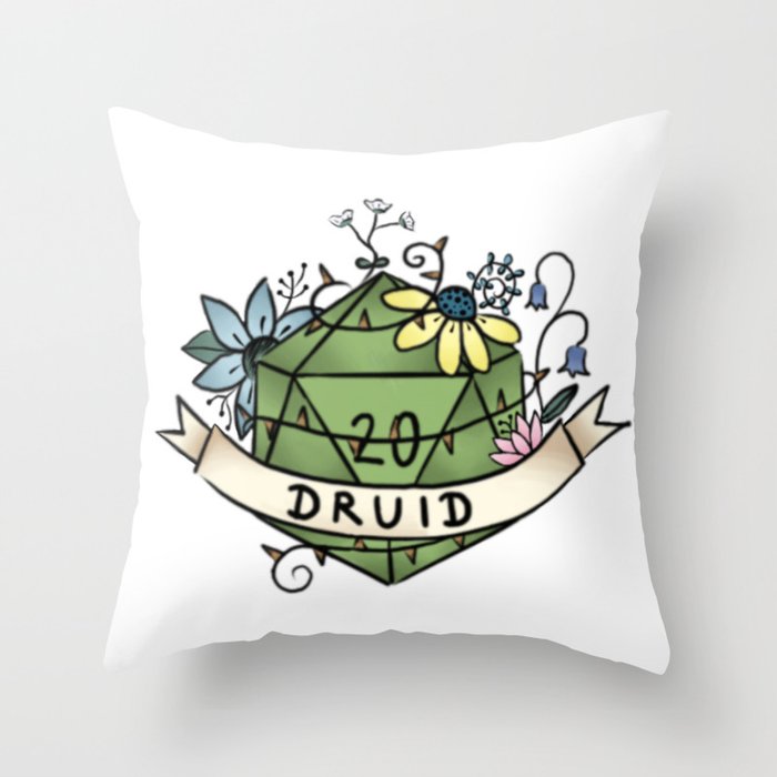 D20:Druid Throw Pillow