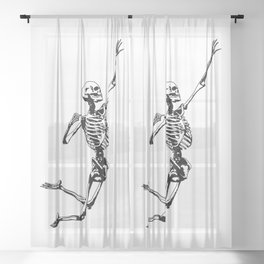 Jumping Skeleton Sheer Curtain