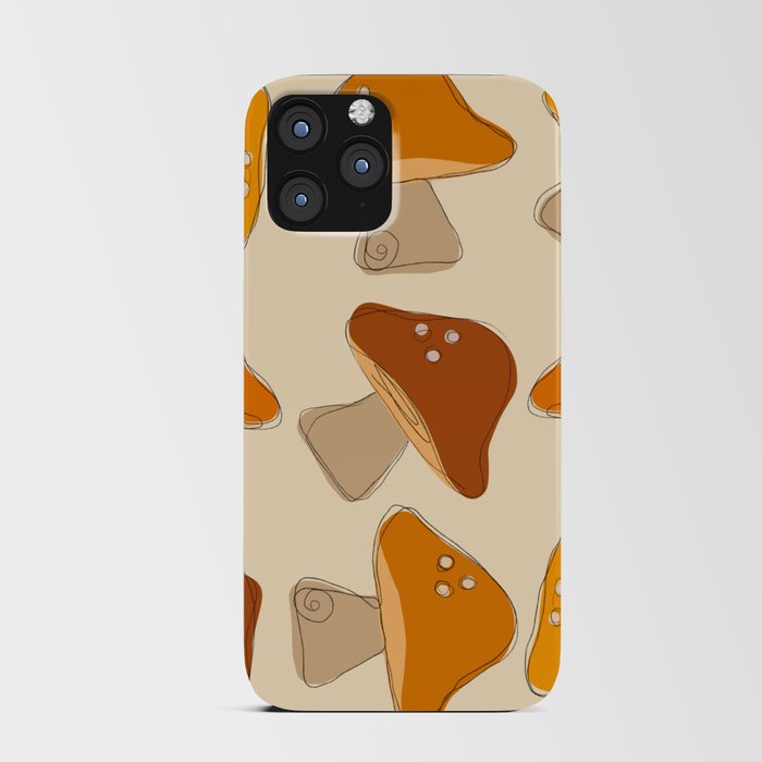 Mushroom Retro Orange Design  iPhone Card Case