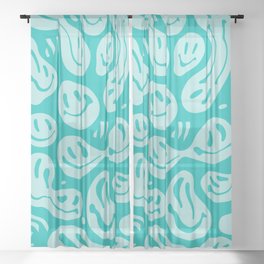 Eggshell Blue Melted Happiness Sheer Curtain
