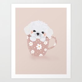 White  puppy Art Print