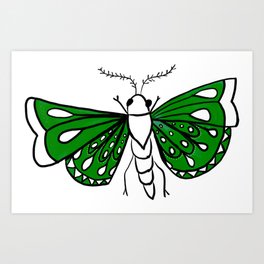 Bright Green Moth Art Print