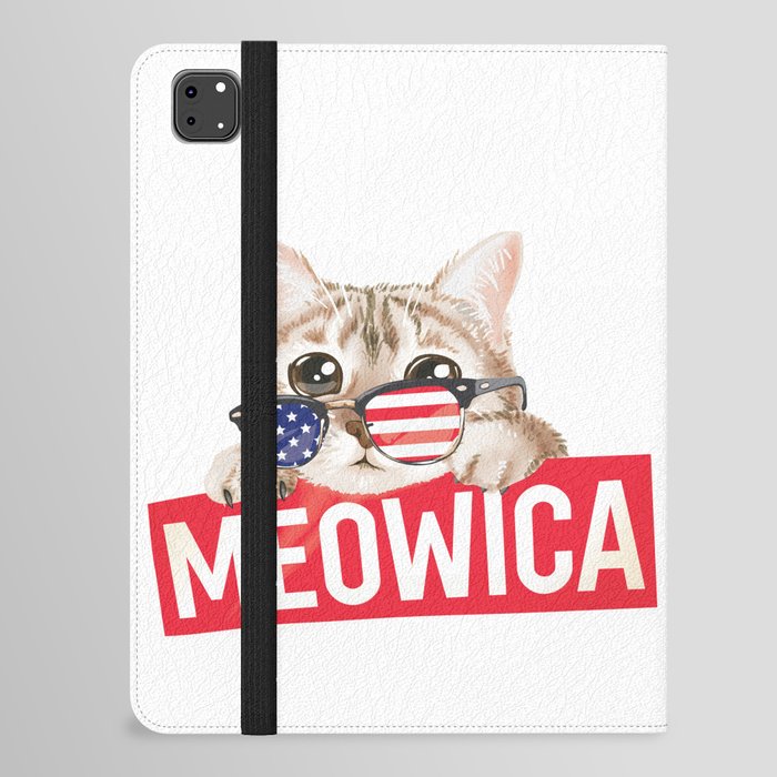 Meowica American Cat Independence Day iPad Folio Case