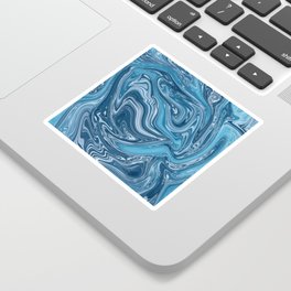 Sky Blue Abstract Marble Sticker