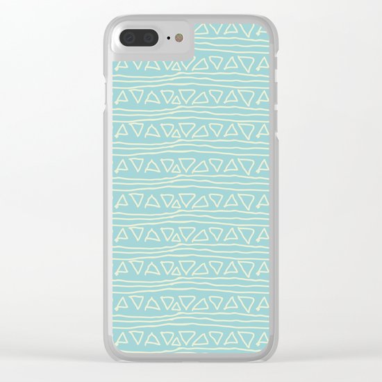 Blue Scribbles Pattern 05 Clear iPhone Case