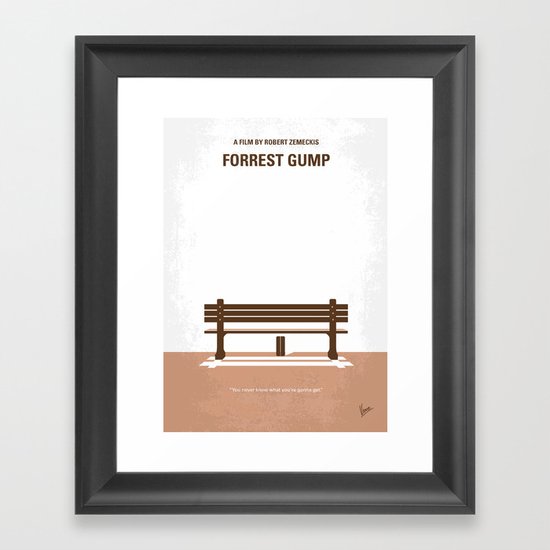 No193 My Forrest Gump minimal movie poster Framed Art Print