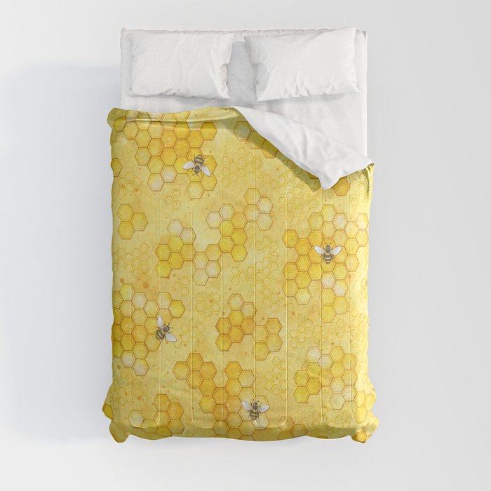 Meant to Bee - Honey Bees Pattern Comforter