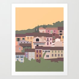 Bormes-les-Mimosas, Provence, South of France Art Print