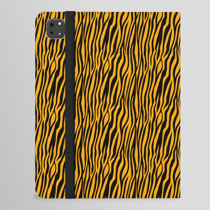 Neon Orange Tiger Pattern iPad Folio Case