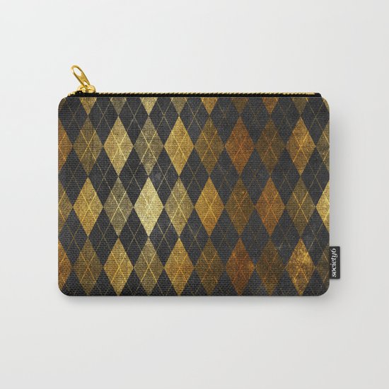Black and gold geometric abstract pattern II- Luxury design for your home Carry-All Pouch