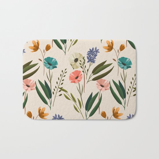 Floral 247 Cream Bath Mat
