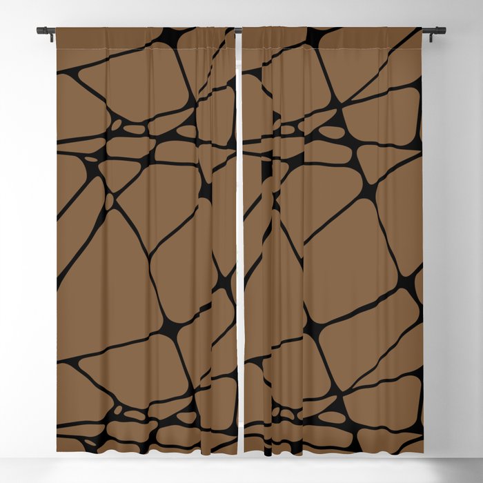 Brown and Black Abstract Mosaic Pattern 1 - Sherwin Williams 2022 Color Uber Umber SW 9107 Blackout Curtain